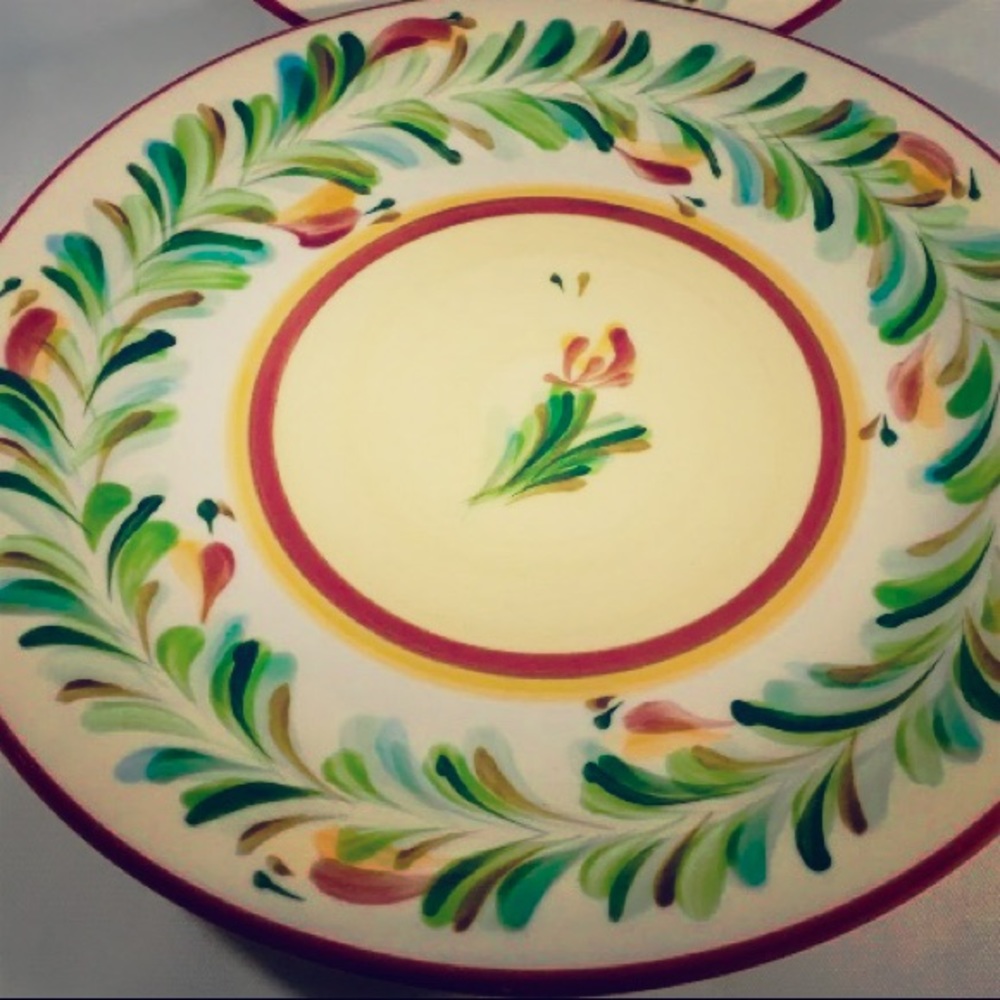 SLAH 2 Siena Dinner Plates Handpainted EUC - Picture 1 of 3